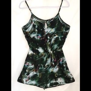 Hype Spaghetti Strap Abstract Print Romper Shorts